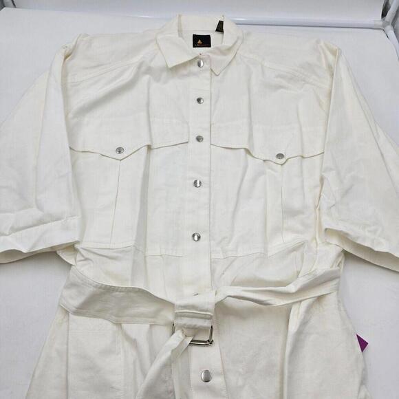 Vintage ‘80’s Lizsport Short Sleeve Jumpsuit With Elastic Waist White Size L NWT - Picture 14 of 14